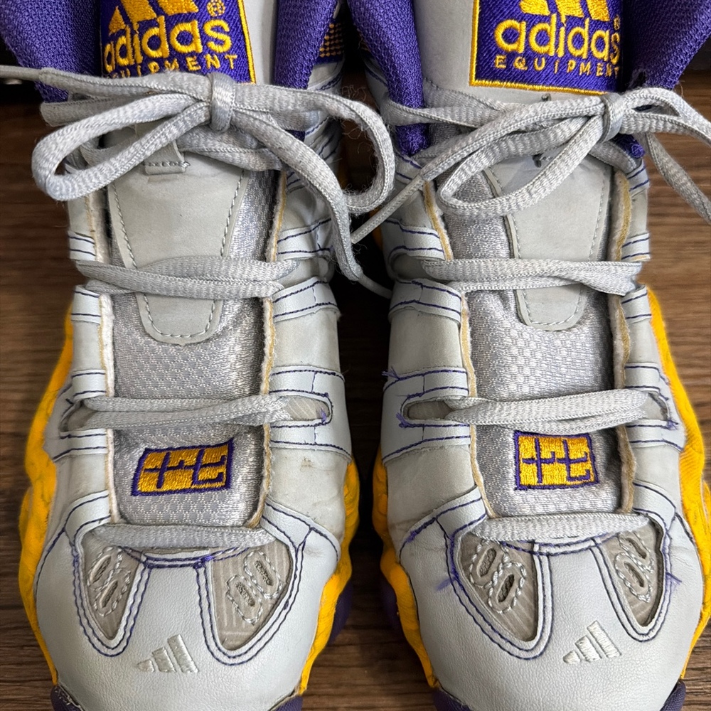 Adidas Crazy 8 Jeremy Lin Lakers Gray Purple Yellow Basketball Shoes 5.5
